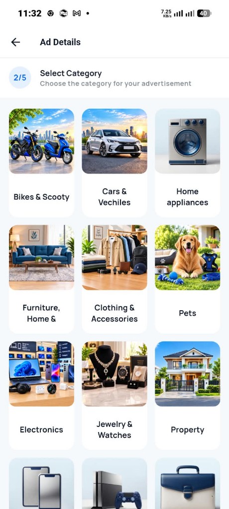 Select Category Screen