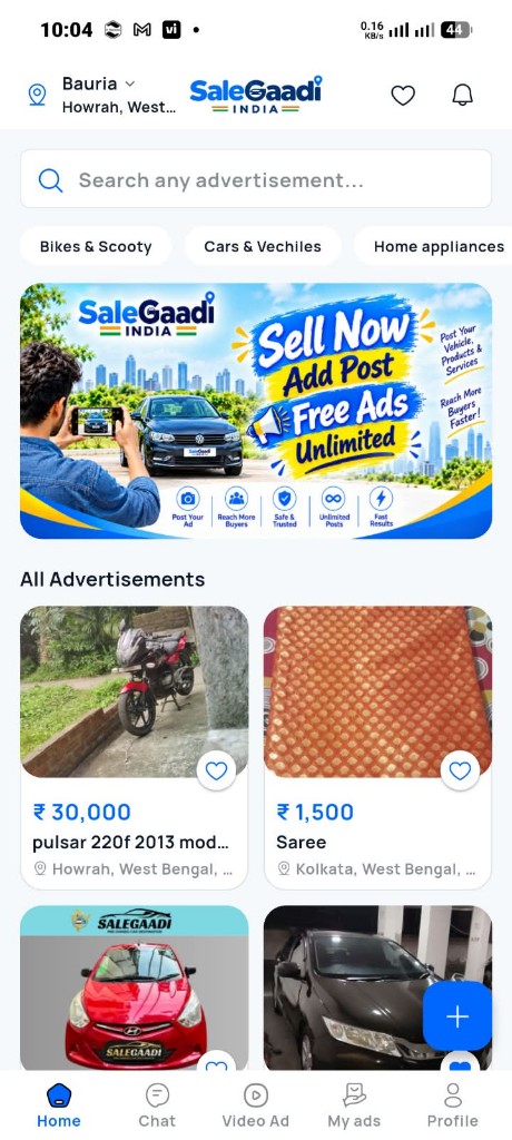 SaleGaadi App Home Feed